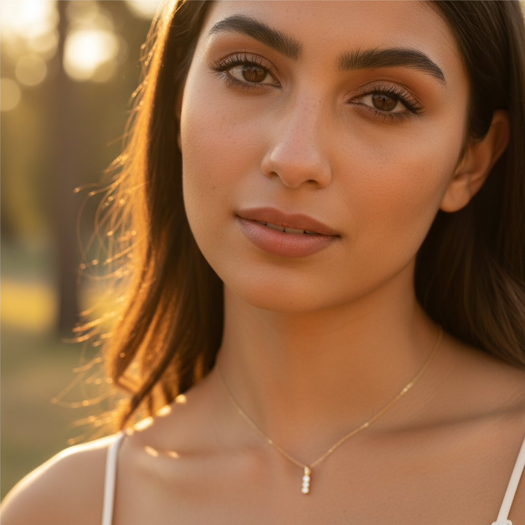 Solid 14K Yellow Gold Triple Round CZ Pendant for Women and Teens