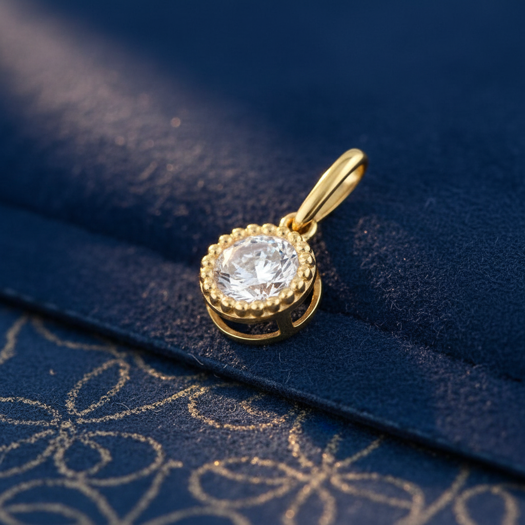 Solid 14K Gold with CZ Pendant for Women and Teens
