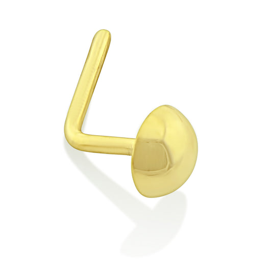 14K Yellow Gold Tiny Half Dome Nose Ring - 1.5mm
