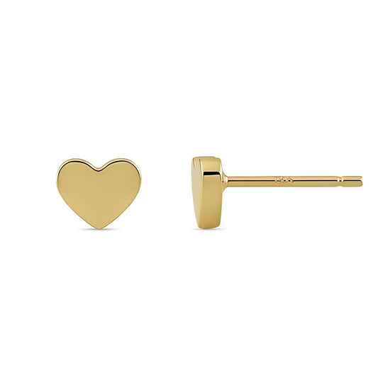Vinali 14K Yellow Gold Tiny Heart Stud Earrings for Women