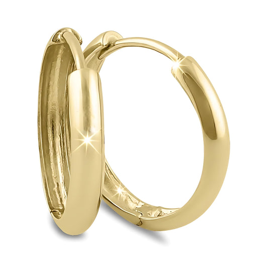 Vinali 14K Solid Yellow Gold Polished 18mm Hoop Earrings for Women