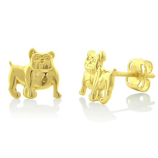 Vinali 14K Yellow Gold Polished Bulldog Stud Earrings for Women