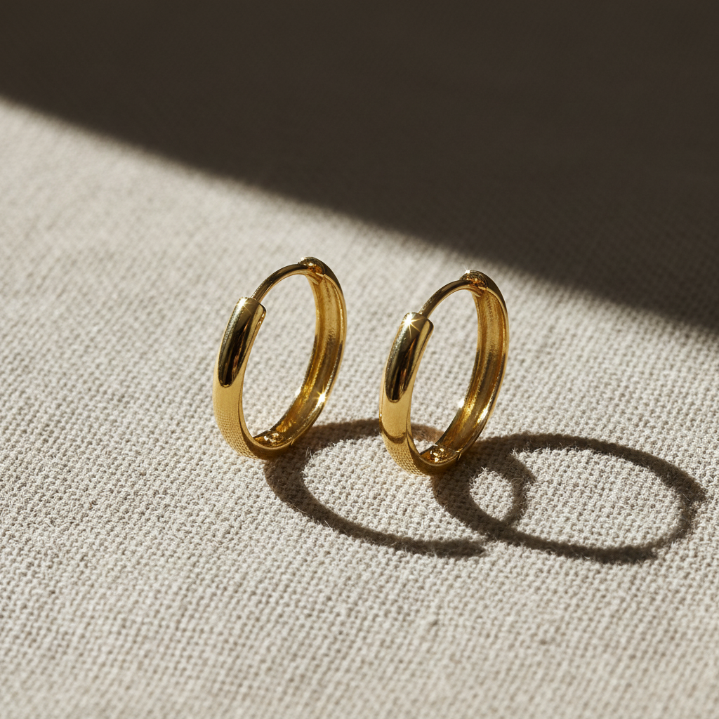 14K Solid Yellow Gold Tiny Hoop Earrings for Women (12mm x 3mm) - 14K Real Gold Small Huggie Earrings Gifts for Women Girls