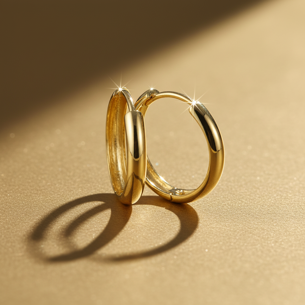 14K Solid Yellow Gold Tiny Hoop Earrings for Women (12mm x 3mm) - 14K Real Gold Small Huggie Earrings Gifts for Women Girls