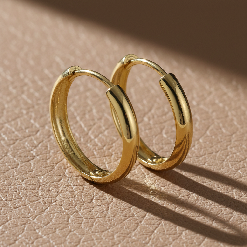 14K Solid Yellow Gold Tiny Hoop Earrings for Women (12mm x 3mm) - 14K Real Gold Small Huggie Earrings Gifts for Women Girls