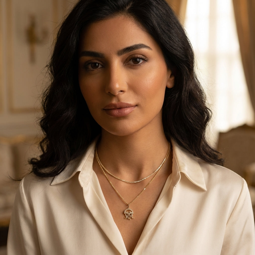 Solid 14k Gold Jellyfish CZ Pendant for Women and Teens