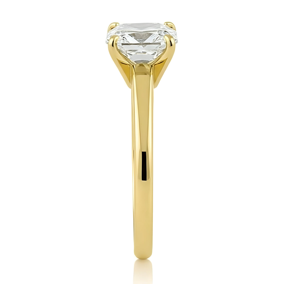 Vinali 14K Solid Yellow Gold Asscher Cut CZ Solitaire Engagement Ring worn and styled