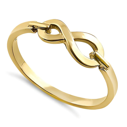 Vinali 14K Solid Yellow Gold Infinity Knot Promise Ring for Women