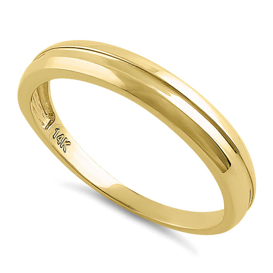 Vinali 14K Solid Yellow Gold Grooved Stacking Band for Women