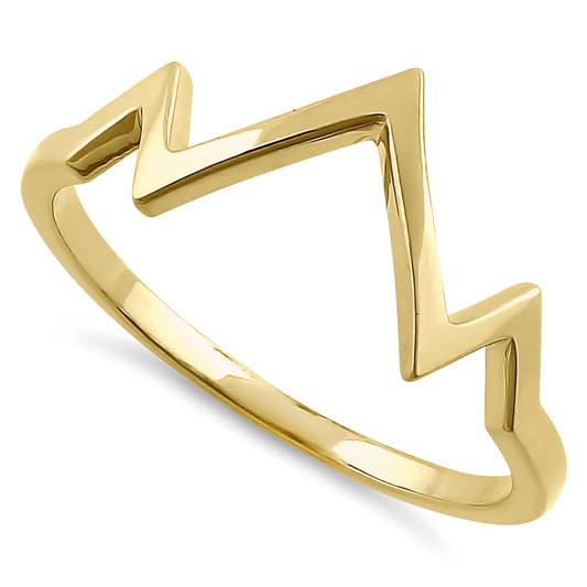 Vinali 14K Solid Yellow Gold Mountain Peak Ring for Women