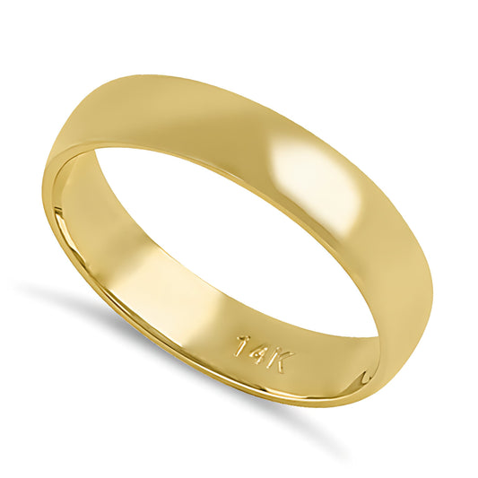 Vinali 14K Solid Yellow Gold 4mm Comfort Fit Wedding Band for Men and Women