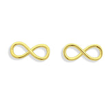 14K Yellow Gold Small Infinity Stud Earrings - 0.40in