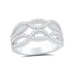 Sterling Silver Cz Stackable Braid Ring