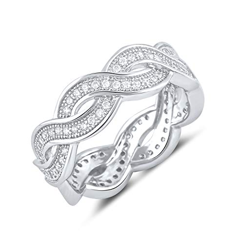 Sterling Silver Cz Infinity Eternity Ring