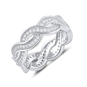 Sterling Silver Cz Infinity Eternity Ring