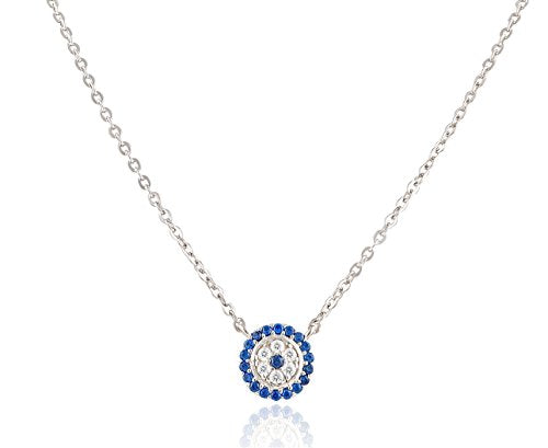 Sterling Silver Cz Small Evil Eye Necklace