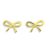 14K Yellow Gold Small Bow Stud Earrings - 0.35in