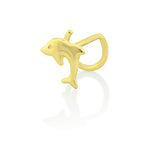 14K Yellow Gold Tiny Dolphin Nose Ring - 3.5mm