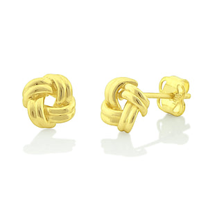 14K Yellow Gold Small Love Knot Stud Earrings - 0.22in